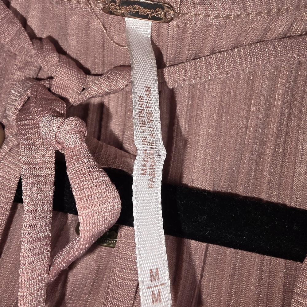 Free People Can't Help It Pleated Bell Sleeve Mini Dress Mauve Size M - Picture 6 of 11